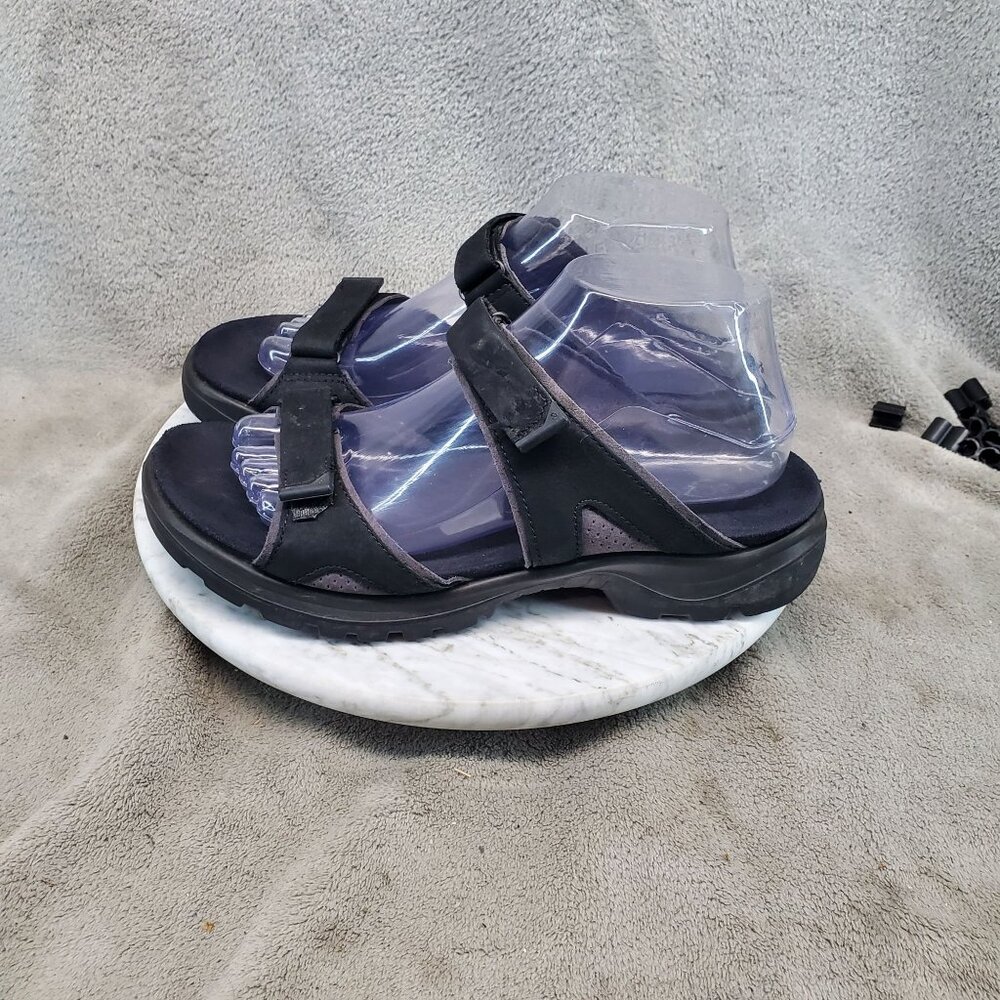Ecco Shoes Womens EU 40 US 9-9.5 Black Leather Yucatan 2.0 Slide Sandals